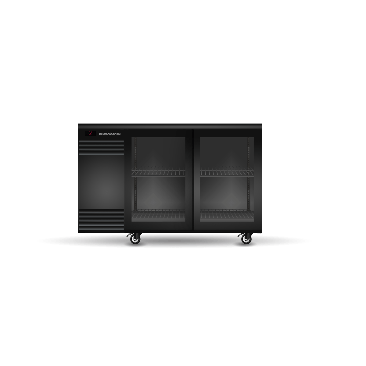 SKOPE Backbar 2 Glass Sliding Door Fridge - Commercial Bar Display | NECES Australia