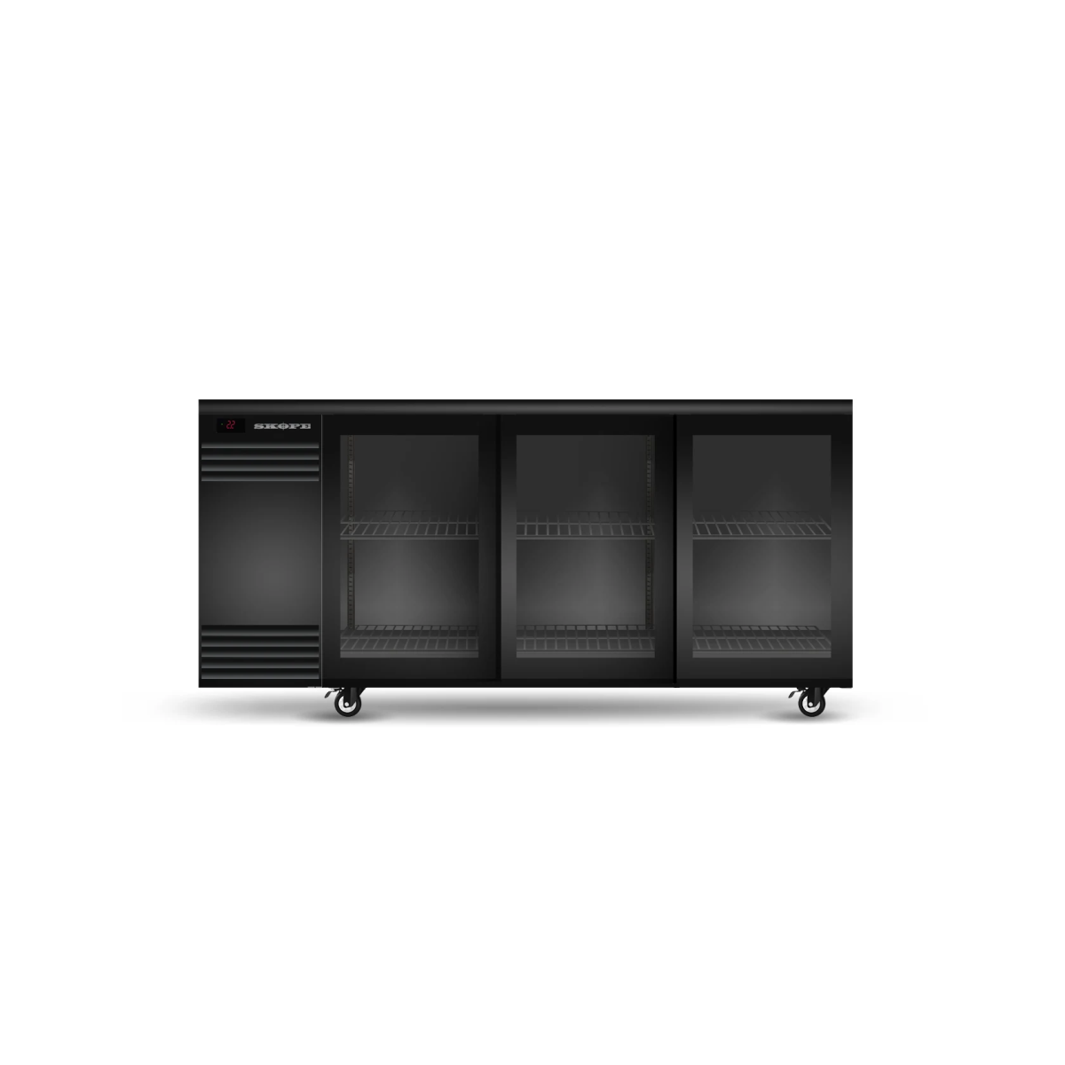 SKOPE Backbar 3 Glass Sliding Door Fridge - Commercial Bar Display | NECES Australia