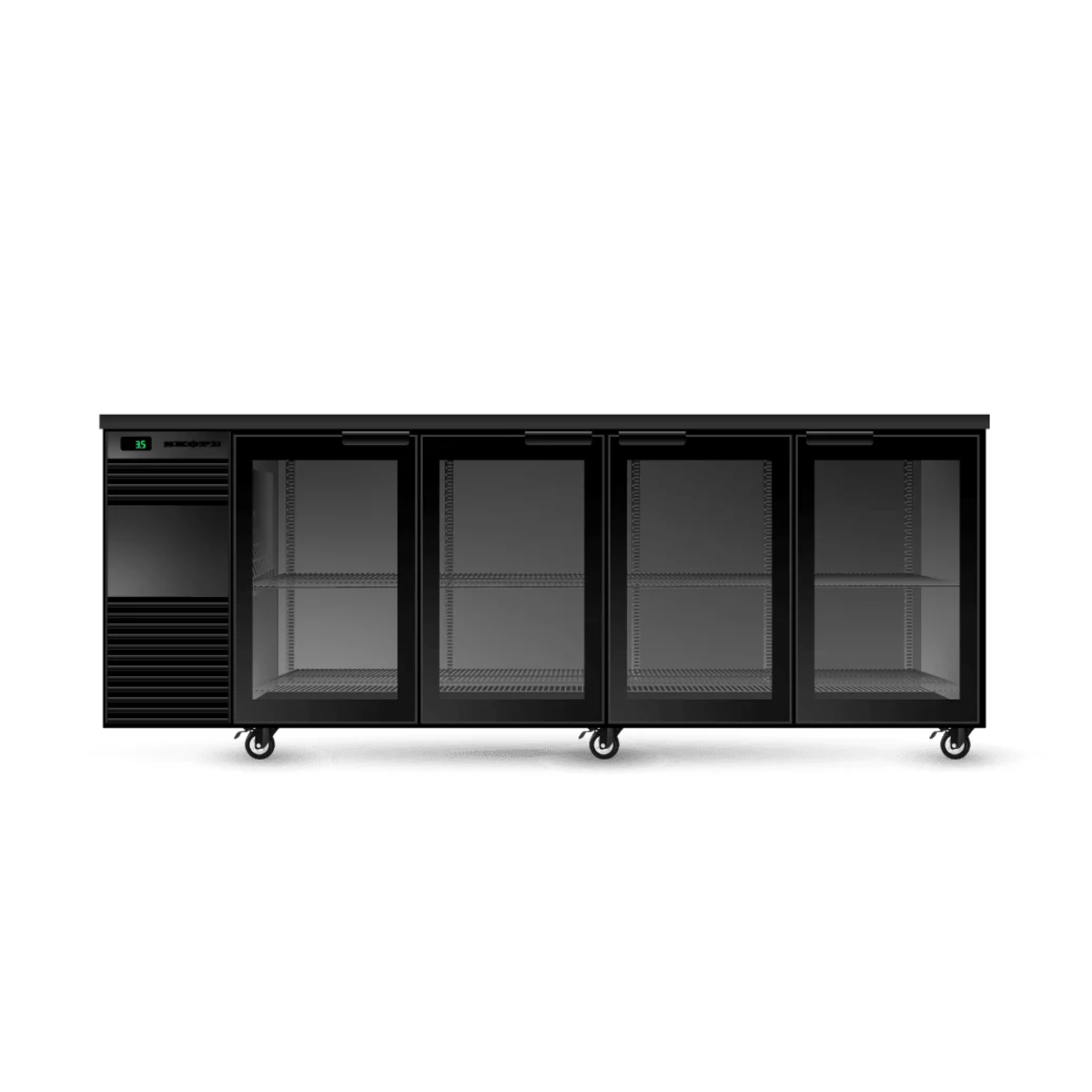 SKOPE Backbar 4 Glass Swing Door Fridge - Commercial Bar Display | NECES Australia