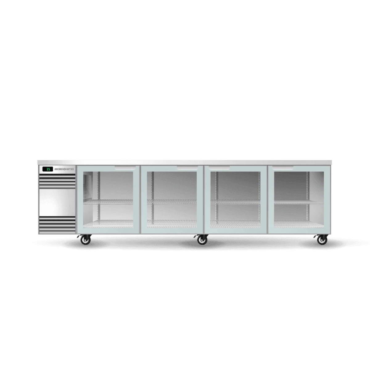SKOPE Backbar 4 Glass Swing Door Counterline Fridge - Commercial Bar Display | NECES Australia