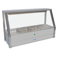 ROBAND Roband Straight Glass Hot Food Display Bar, 4 Pans Single Row - Commercial Straight Glass Hot Foodbars | NECES...