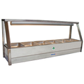 ROBAND Roband Straight Glass Hot Food Display Bar, 6 Pans Single Row - Commercial Straight Glass Hot Foodbars | NECES...