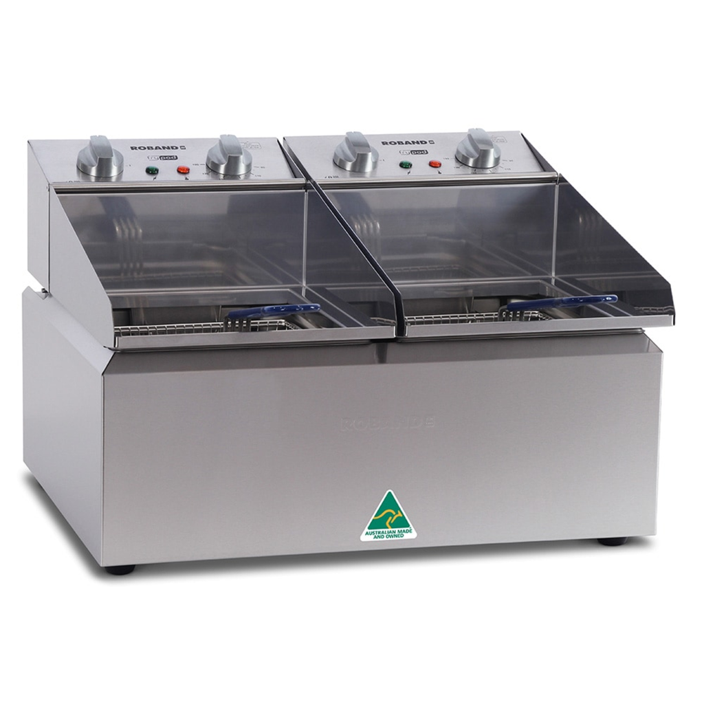 ROBAND Roband Double Pan Fryer 2 X 8lt - Commercial Countertop Fryers | NECES Australia