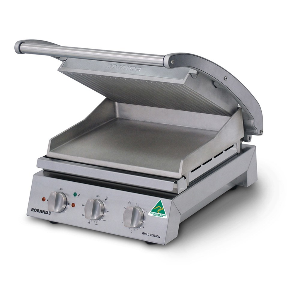 ROBAND Roband Grill Station 6 Slice, Ribbed Top Plate, 9.6 Amp - Commercial Grill Stations | NECES Australia