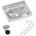 3Monkeez Wall Mounted Hand Basin - 2 Tap Hole - Inc Wall Brackets, & Plug & Waste. - Commercial Catering and Hospitality...