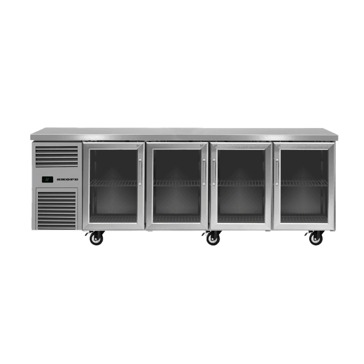 SKOPE Reflex 4 Glass Door Underbench Gn 1/1 Compatible Fridge - Commercial Food Storage (Underbench) | NECES Australia