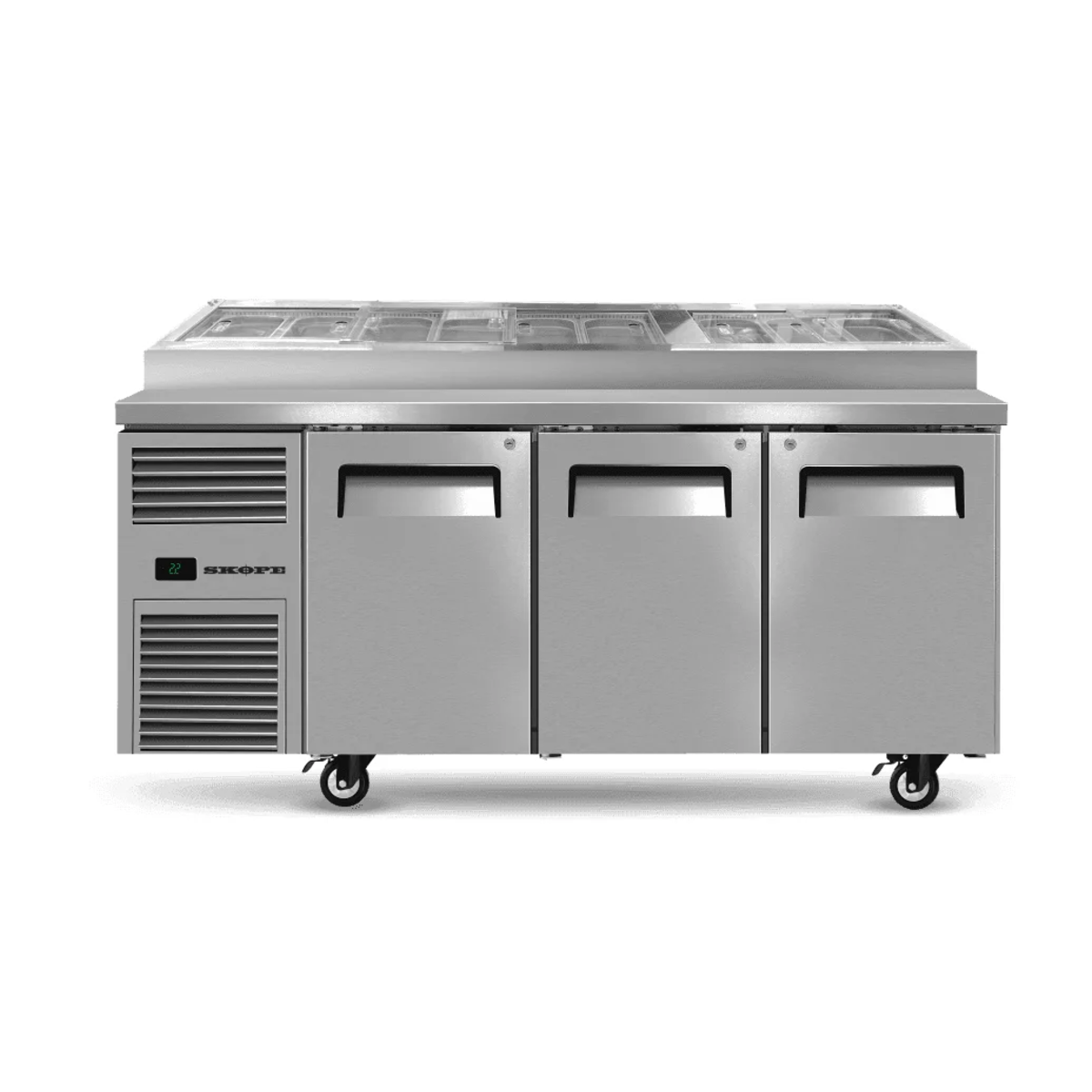 SKOPE Reflex 3 Solid Door Gn Compatible Pizza Preparation Fridge - Commercial Food Preparation | NECES Australia