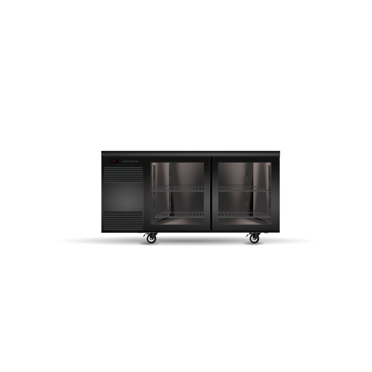 SKOPE Backbar 2 Glass Sliding Door Slimline Fridge - Commercial Bar Display | NECES Australia