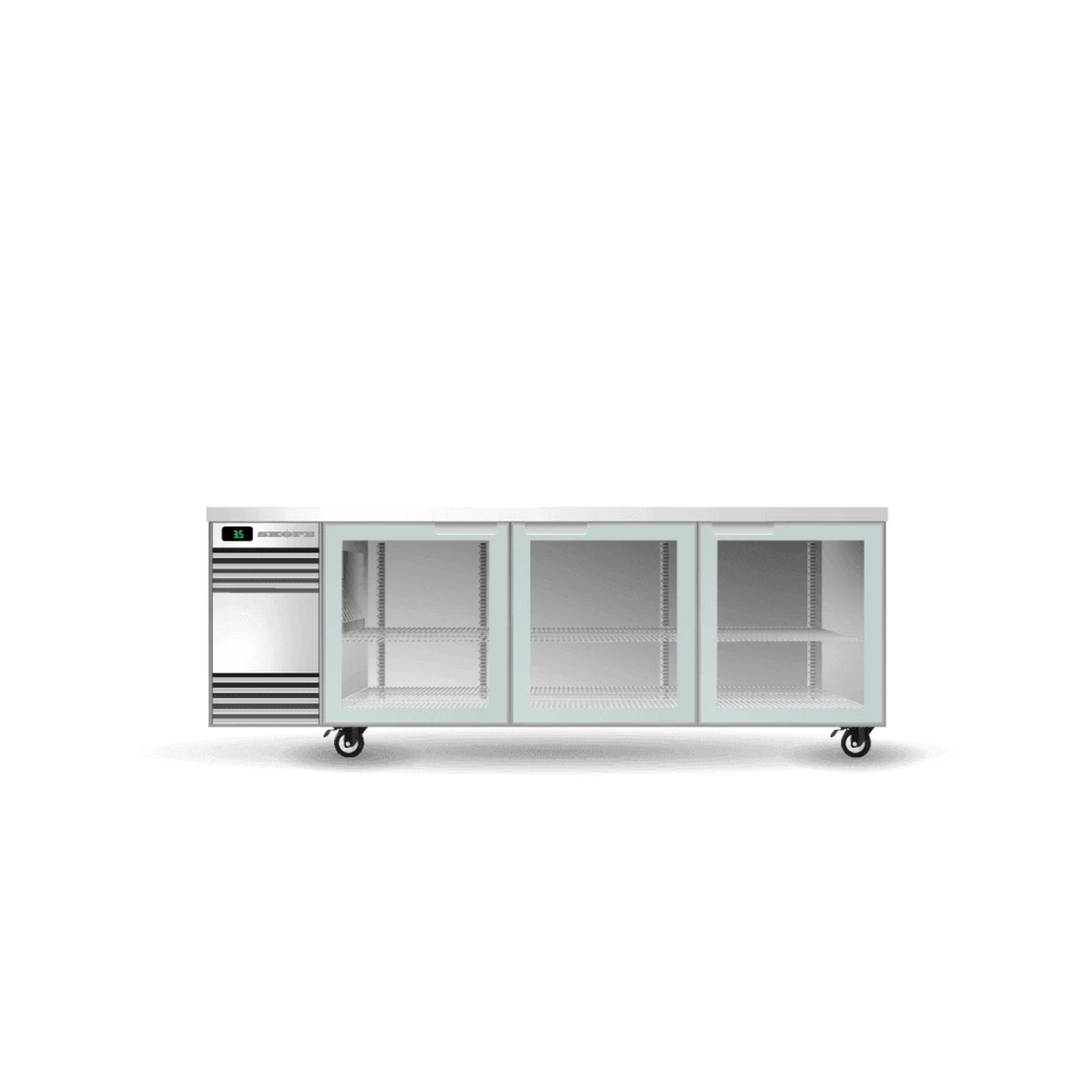 SKOPE Backbar 3 Glass Swing Door Slimline Fridge - Commercial Bar Display | NECES Australia