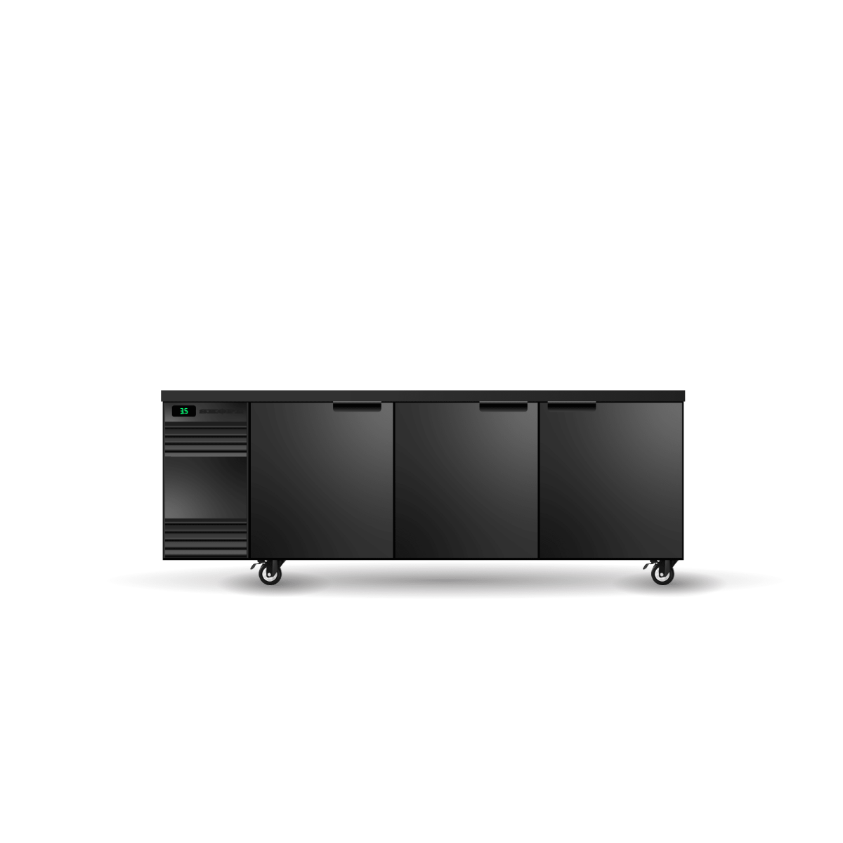 SKOPE Backbar 3 Solid Swing Door Slimline Fridge - Commercial Bar Display | NECES Australia