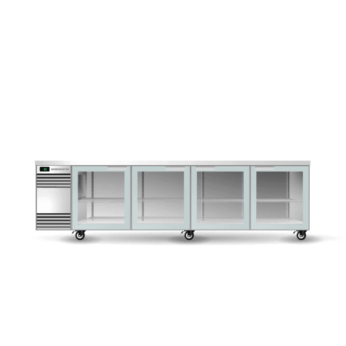 SKOPE Backbar 4 Glass Swing Door Slimline Fridge - Commercial Bar Display | NECES Australia