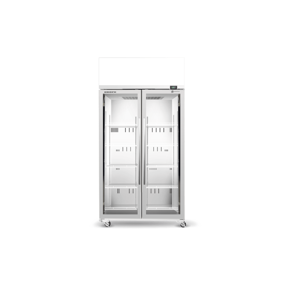 SKOPE Tme1000n-ac 2 Glass Door Display or Storage Fridge, Lit Sign - Commercial General Display | NECES Australia